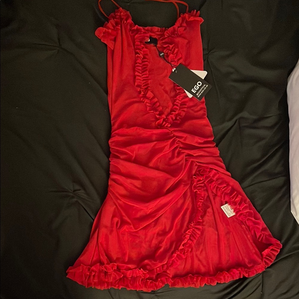 EGO Red Ruffled Dress